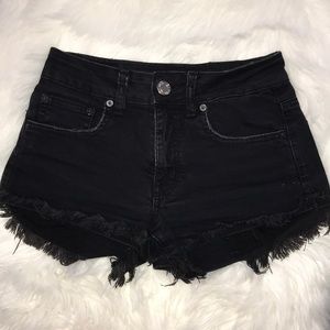 American eagle black denim shorts